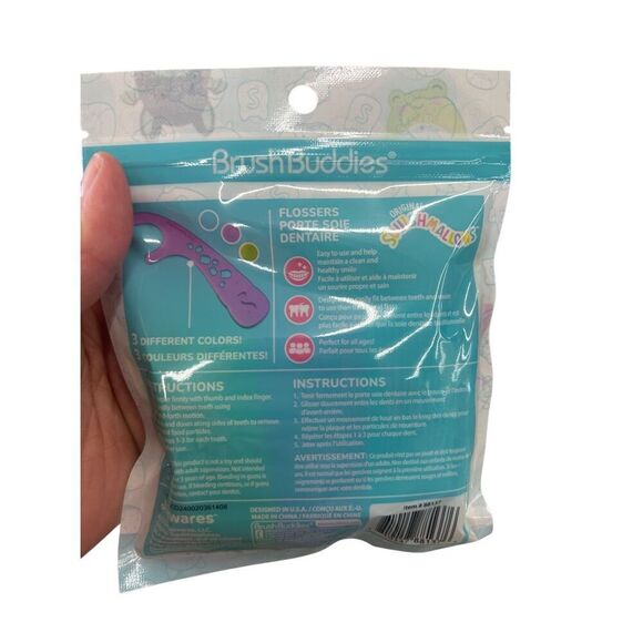 3 PACKS of Brush Buddies Squishmallow Flossers 45 count - Picture 3 of 3